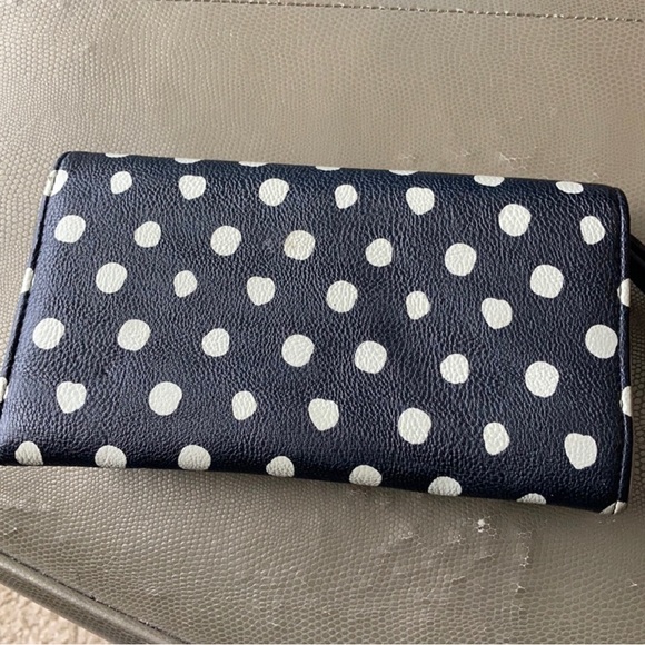 Betsey Johnson Black Polka Dot Clutch Wristlet - Picture 2 of 3